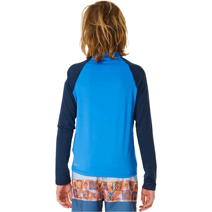 2024 Rip Curl Junior Shock UPF Long Sleeve Rash Vest 123BRV - Blue Gum